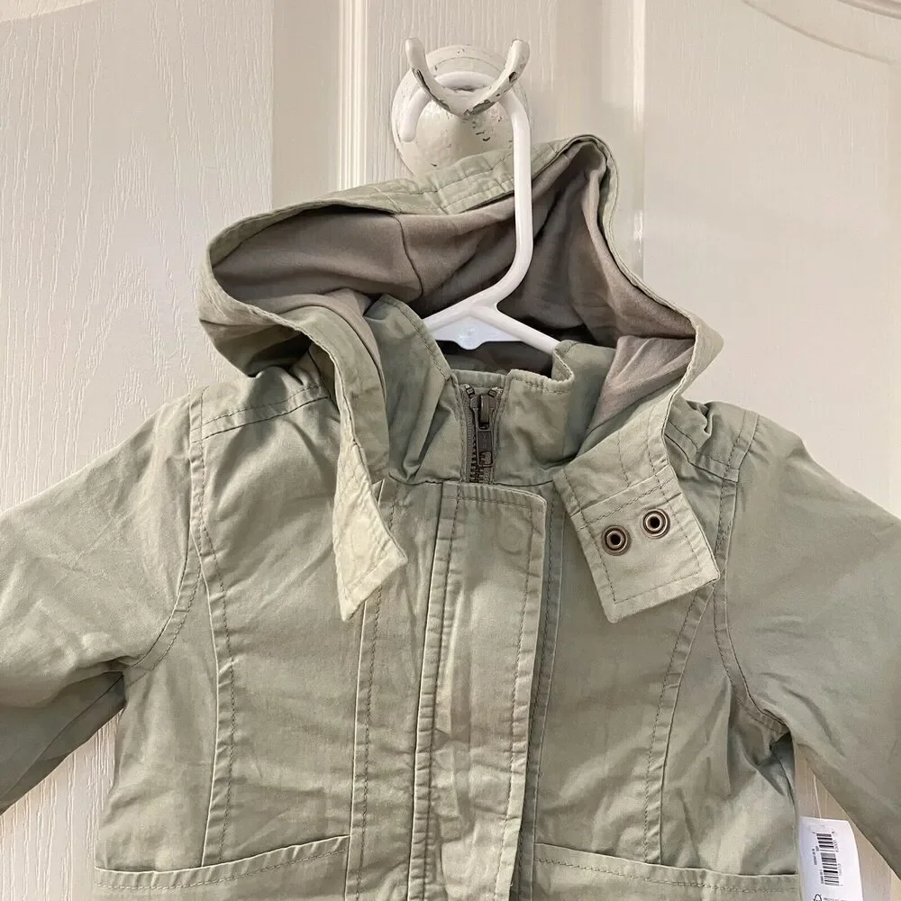Old Navy Green Hooded Peplum Hem Hooded Jacket Girls Size 3T NWT